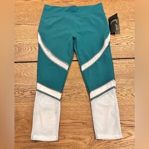 NWT. BSP Teal and White Women's Leggings Size 1X